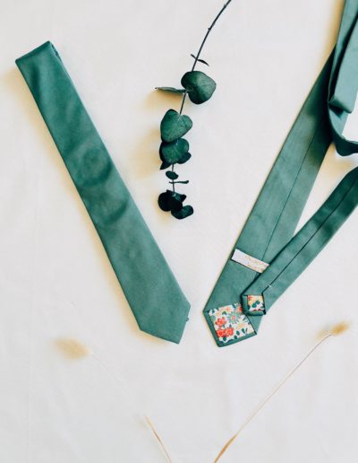 Cravates sur mesure vert eucalyptus