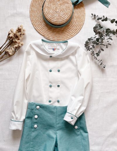 Chemise et short à pont rétro pour look garçon d'honneur de cortège de mariage