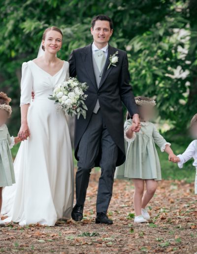 Cortège de mariage couleur vert d'eau