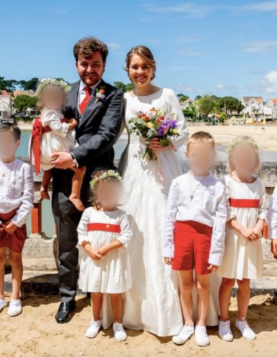 Cortège de mariage couleur rouge basque et blanc